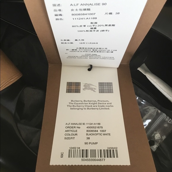 NIB Burberry Annalise Cap Toe Leather Pumps - Picture 10 of 12